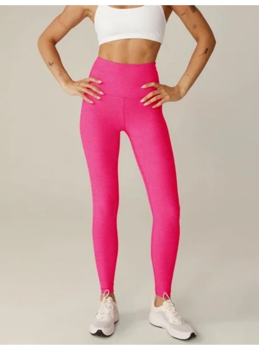 Beyond Yoga Caught in the Midi High Rise Legging Neon Pink